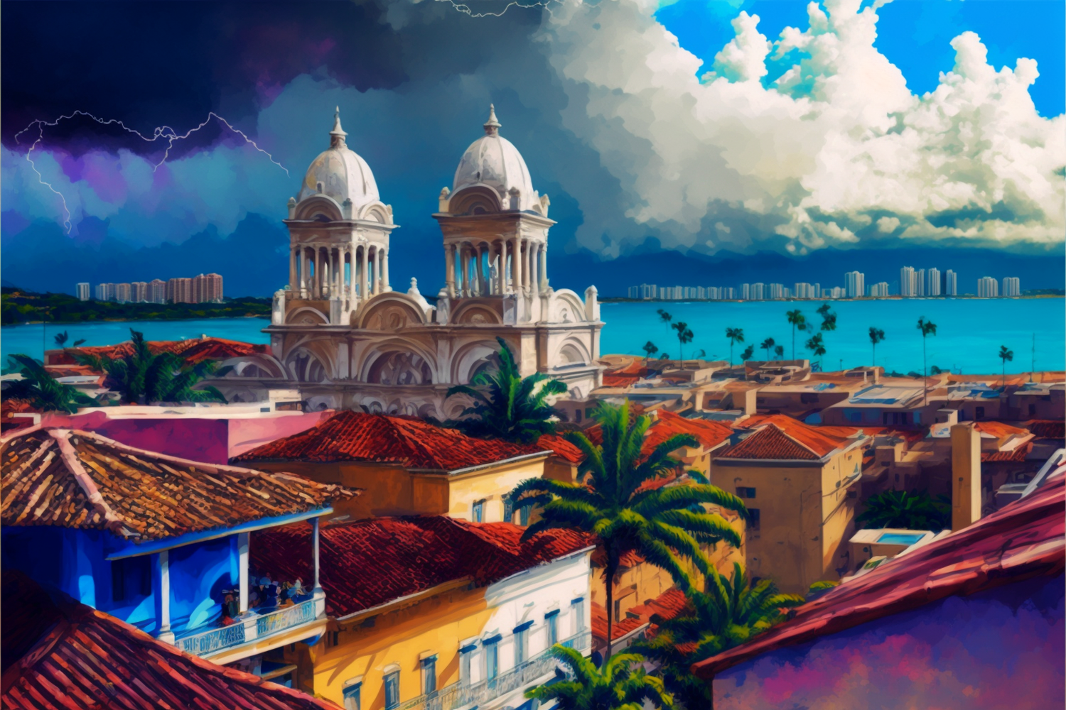 Cartagena Landscape Painting