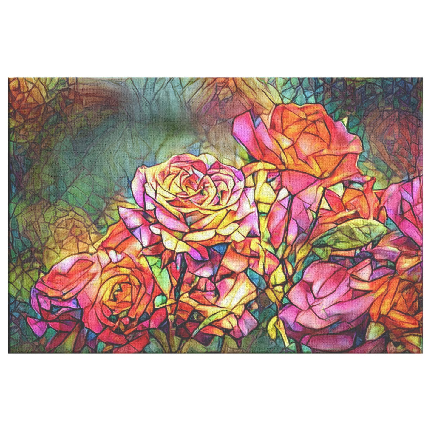AI Generated Painting of Rose Stained Glass Window