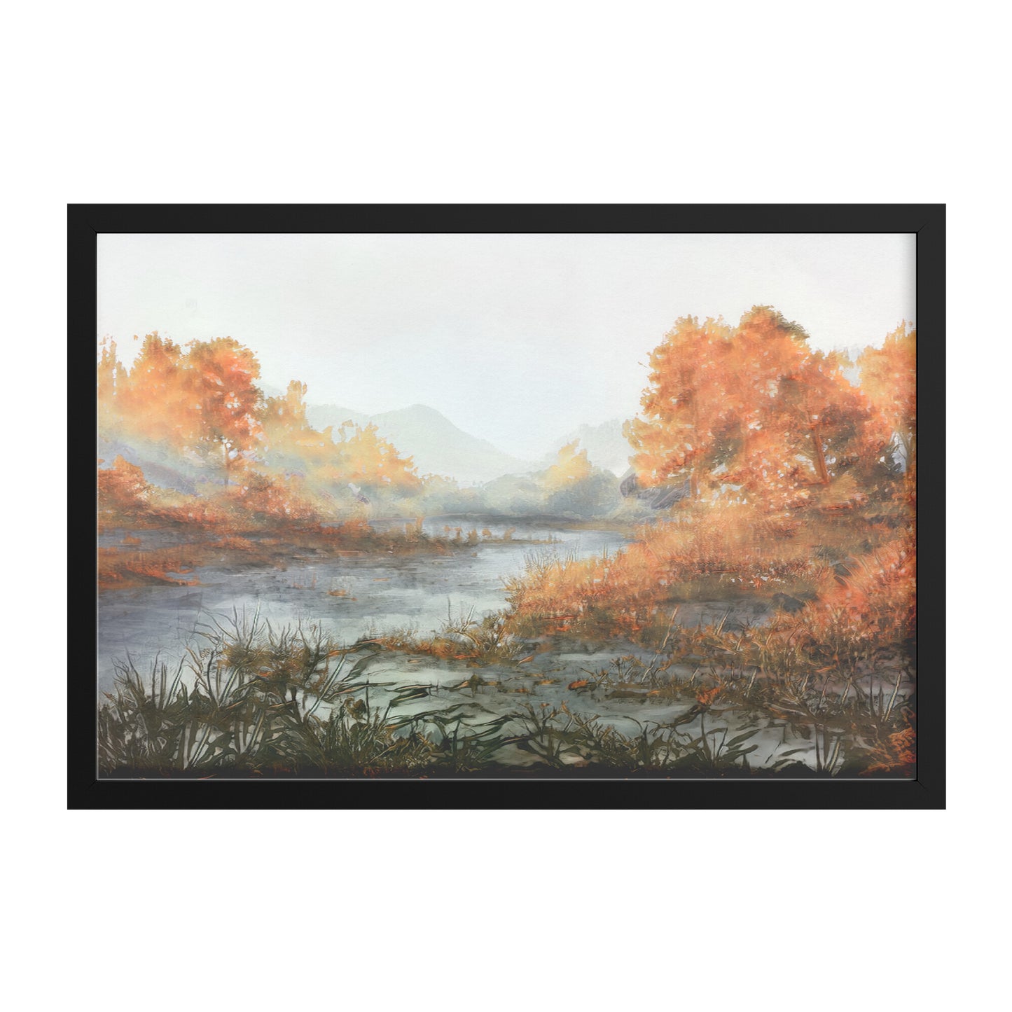 AI Generated Watercolor Landscape Print, Abstract Landscape Print