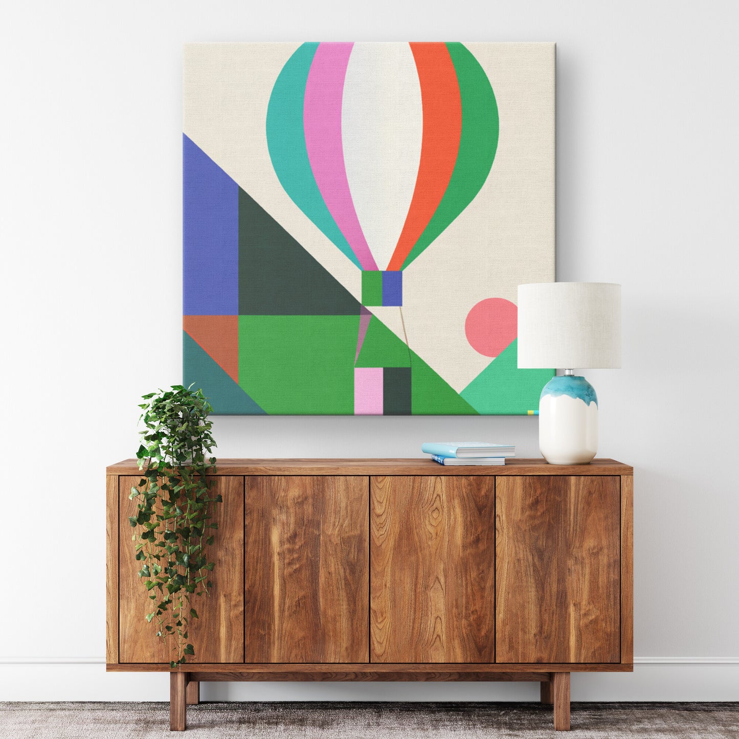 Abstract Painting of a Hot Air Balloon, One-Of-A-Kind and Backed by an NFT