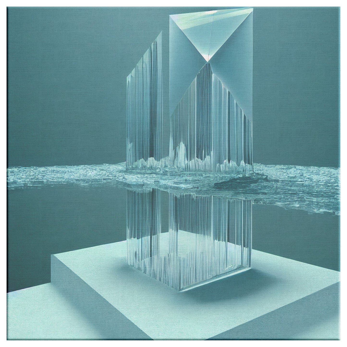 Abstract Waterfall Concept Art, Geometric Glass Concept Art, Midjourney AI Art