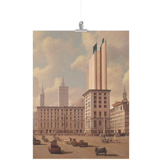 Bauhaus Georgian Architecture Print, Midjourney Architectural Poster