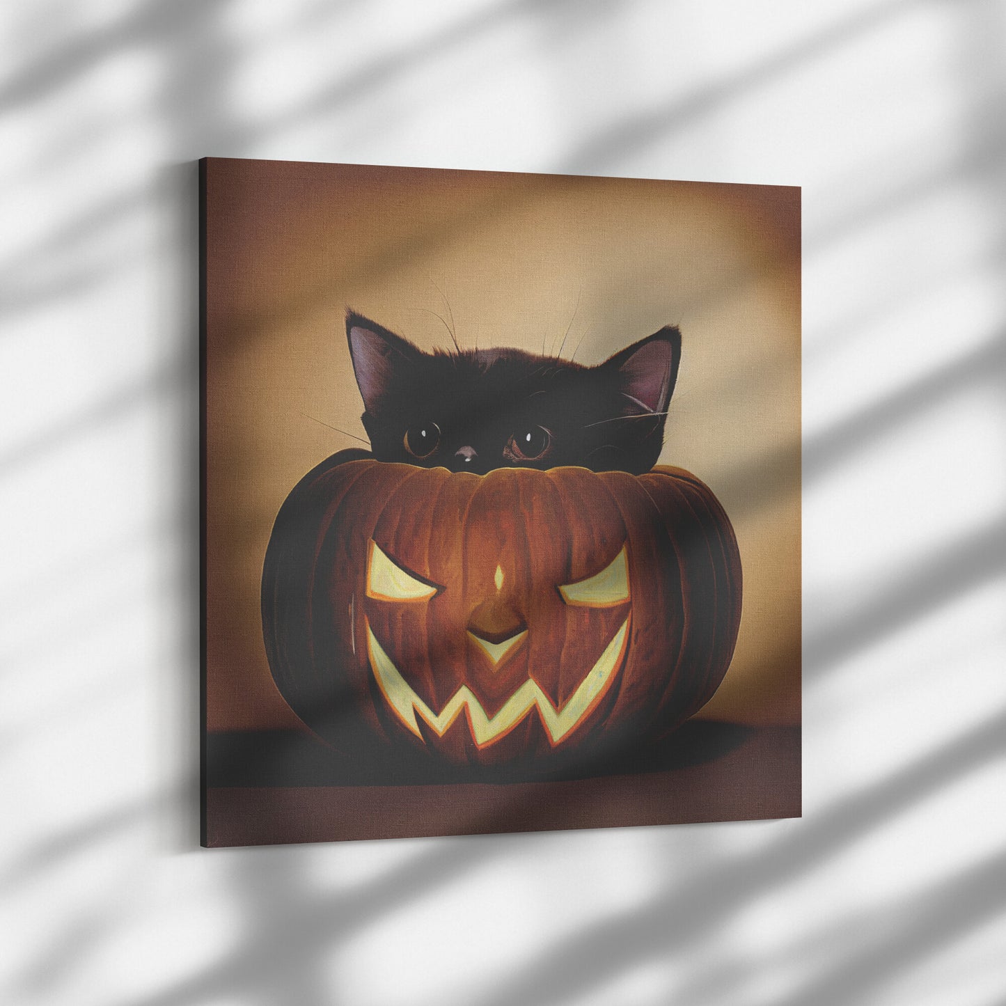 Black Cat in a Pumpkin Halloween Art, Halloween Decor, Cat Pumpkin Wall Art, Halloween Print