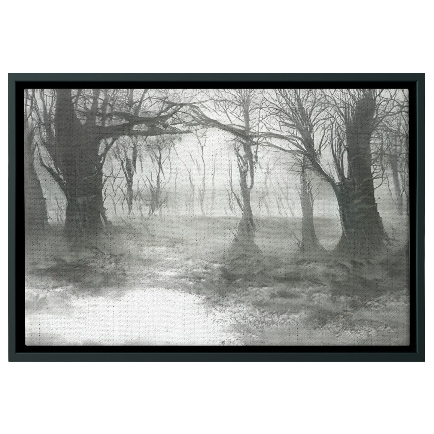 Black and White AI Generated Landscape Print, Black and White Wall Art