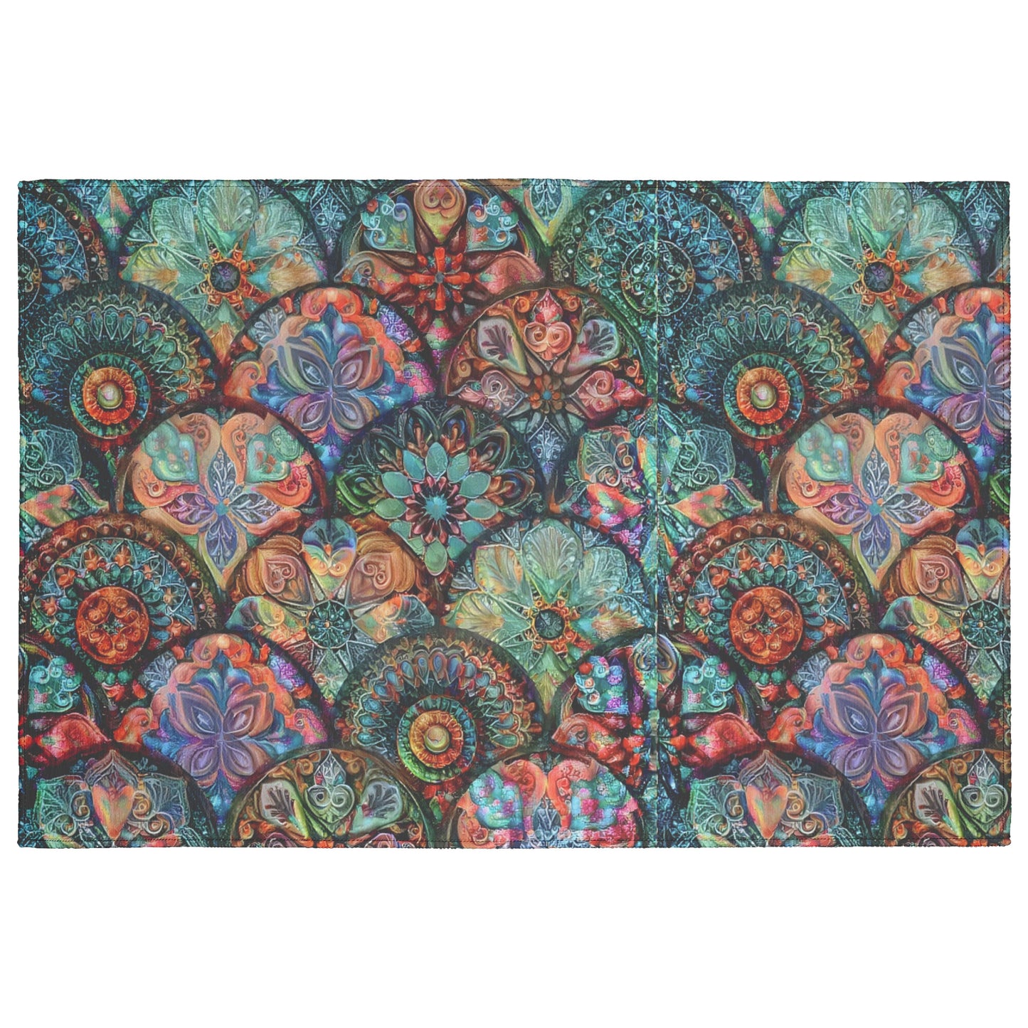 Bohemian Floral Pattern Rug, AI Art
