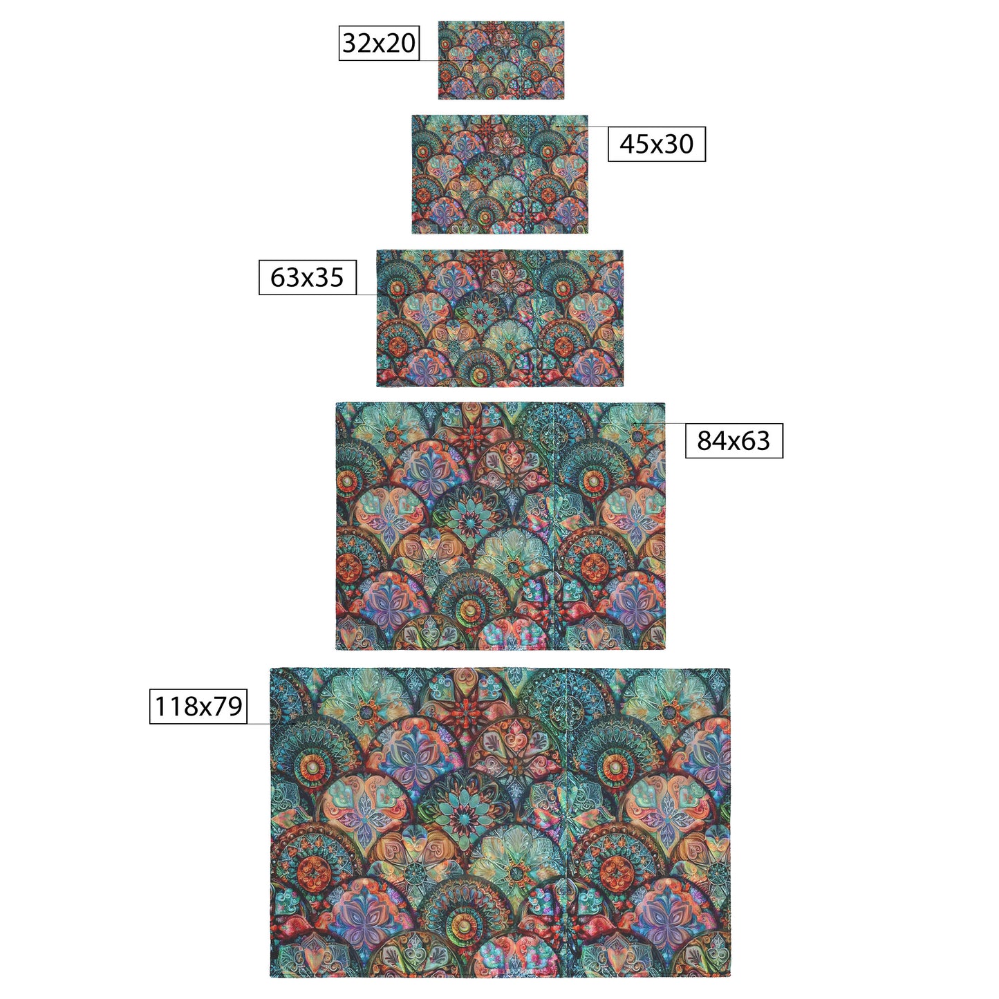 Bohemian Floral Pattern Rug, AI Art