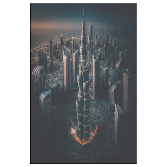 Burj Khalifa Print, Futuristic Architecture, Midjourney AI Architecture