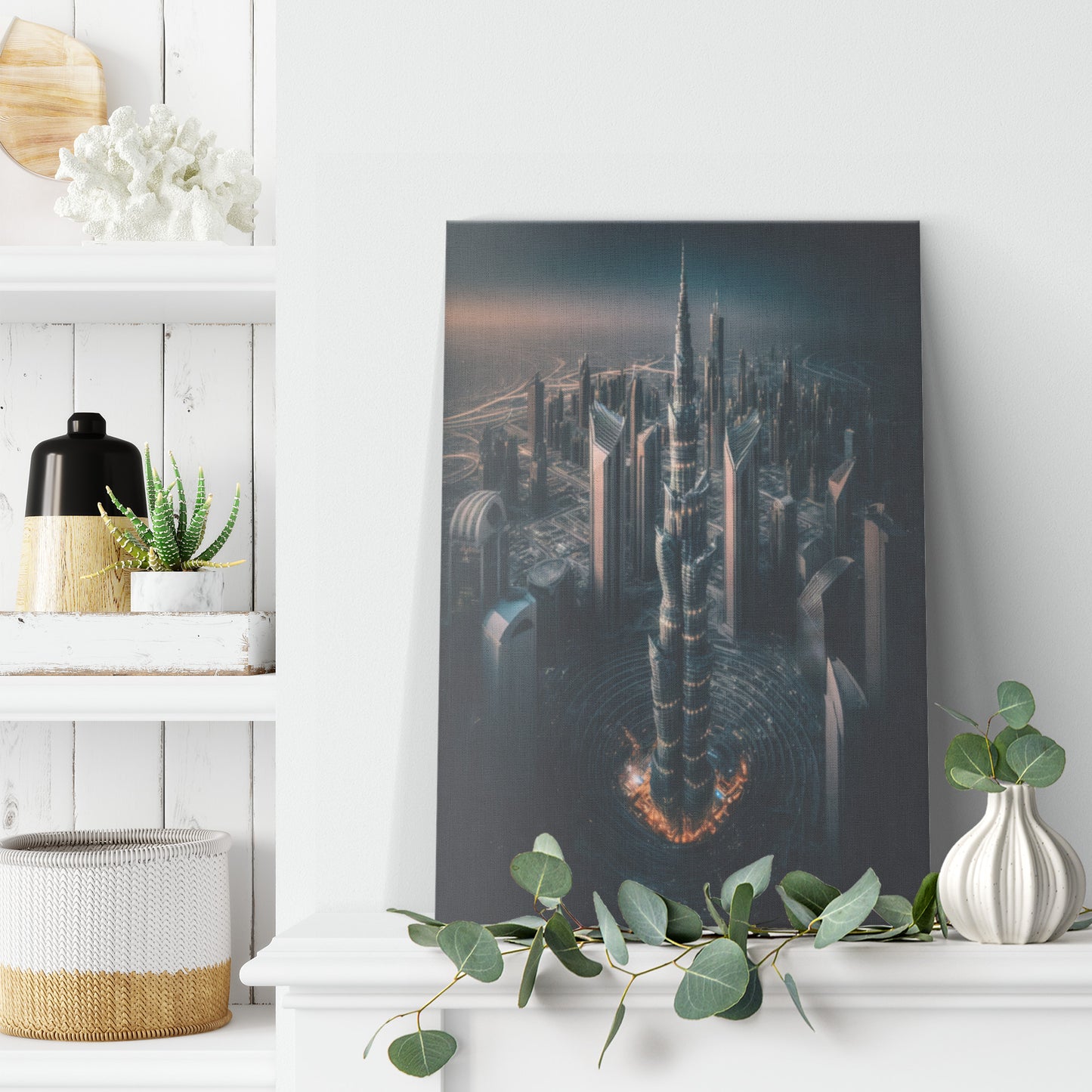 Burj Khalifa Print, Futuristic Architecture, Midjourney AI Architecture