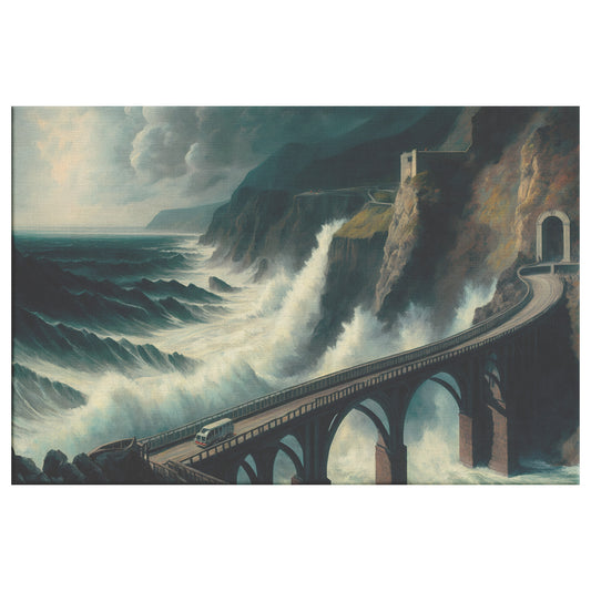 "Evacuation Route": Dramatic California Landscape Midjourney Generated Painting