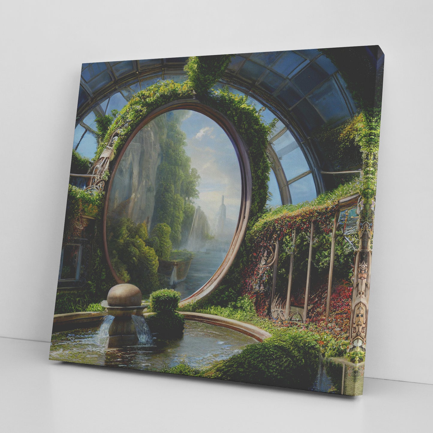 Fantasy Garden Concept Art, Thomas Cole Landscape Painting, Midjourney AI Art