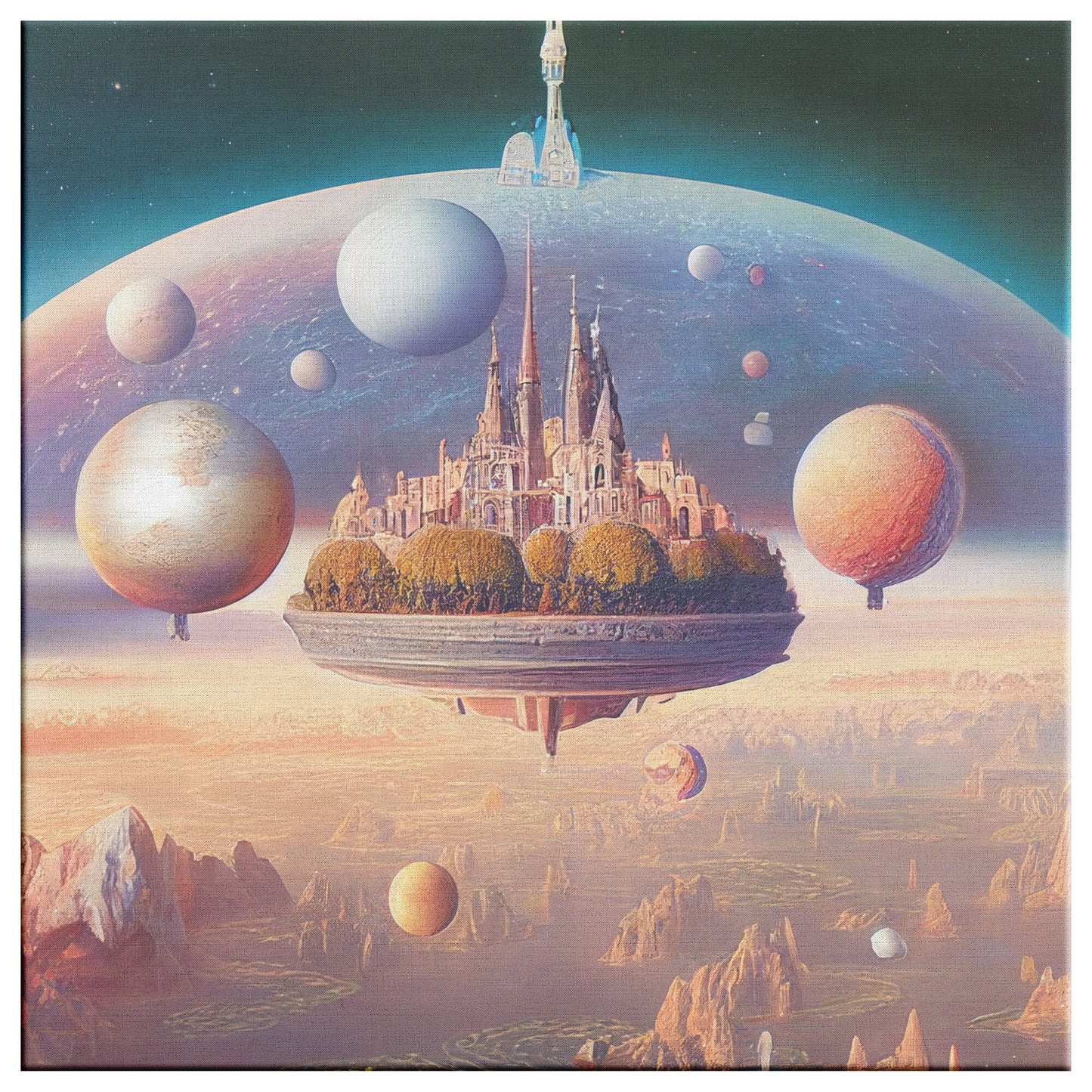 Fantasy Space Cityscape, Sci Fi Cityscape, Satellite Cityscape