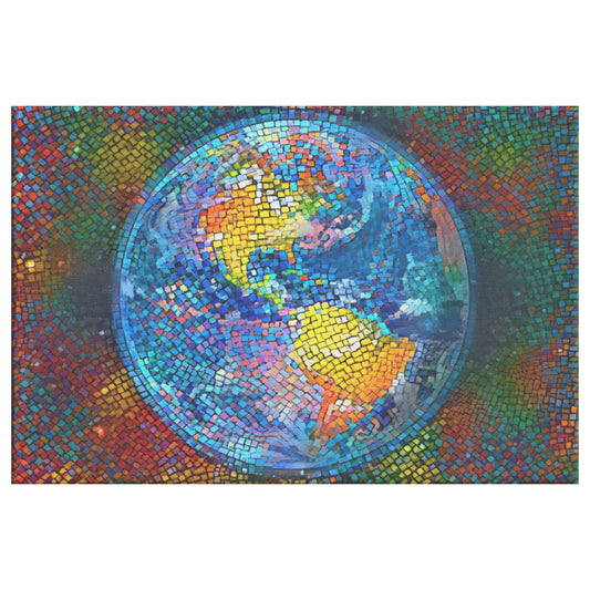 Globe Mosaic Painting, AI Art