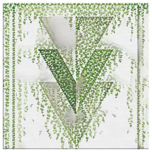 Green Japandi Geometric Botanical Print, AI Art