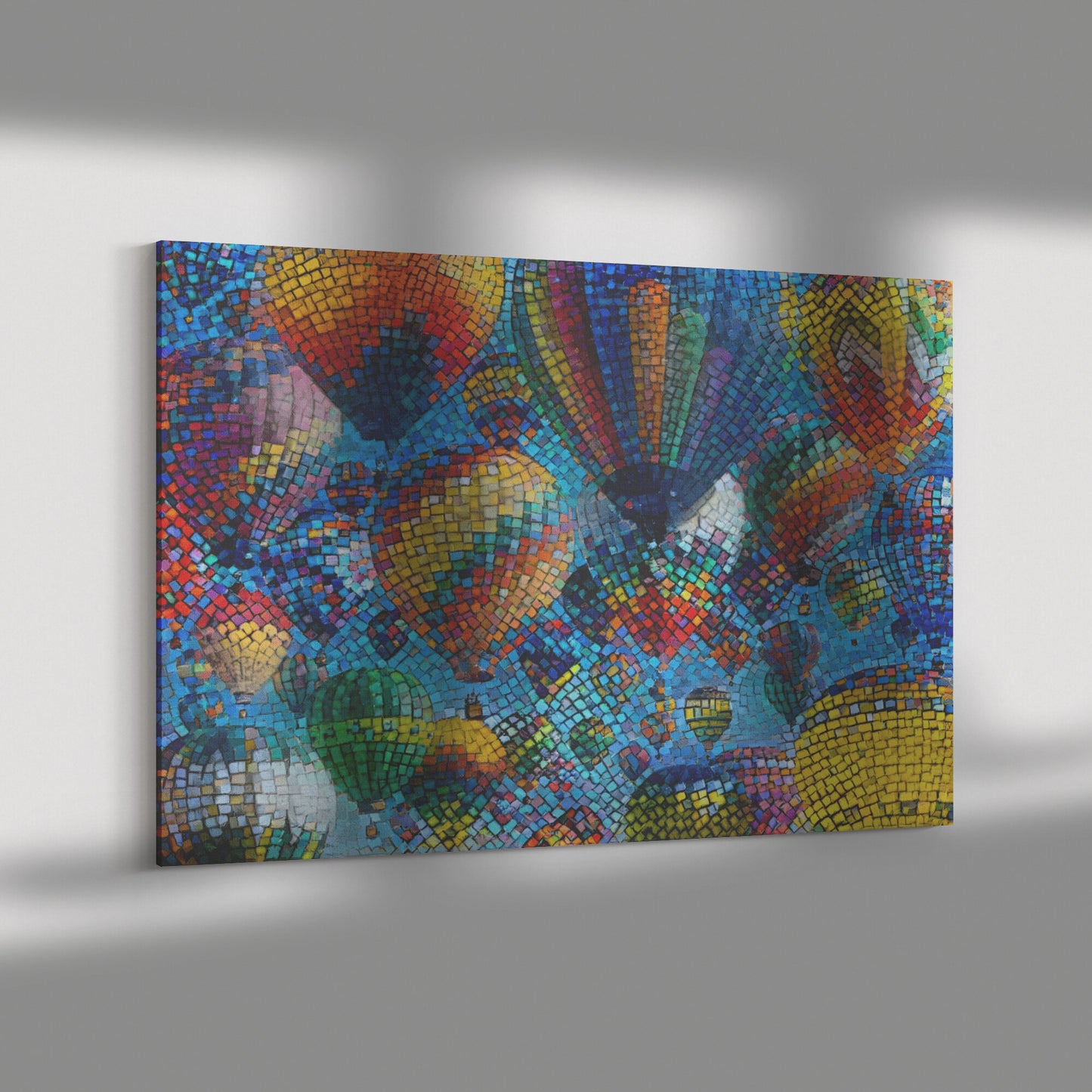 Hot Air Balloon Mosaic, AI Generated Fractal Art