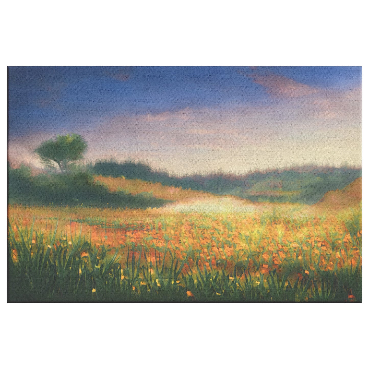 Impressionist Wildflower Painting, AI Generated Watercolor Painting