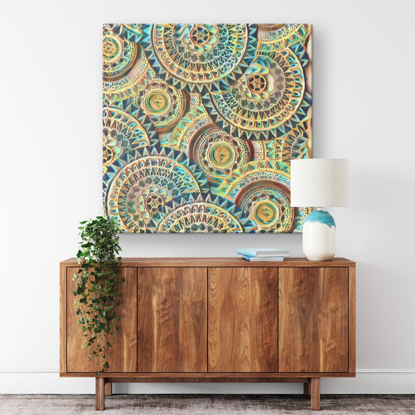 Mandala Colorful Wall Art, AI Generated Mandala Art