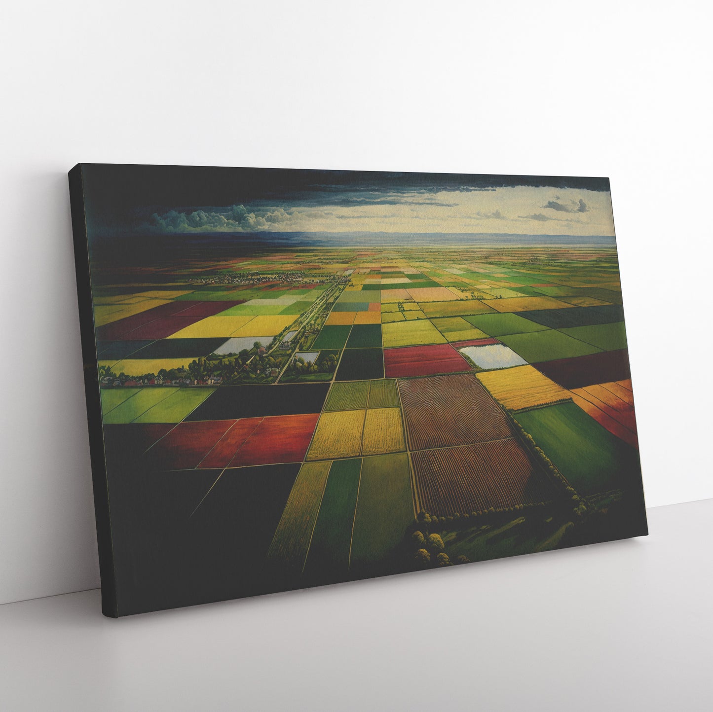 Midwest Farm Landscape Painting, Cornfields Landscape Print, Midjourney AI Art