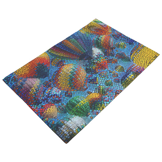 Mosaic Carpet, Colorful Hot Air Balloon Rug, AI Generated Carpet