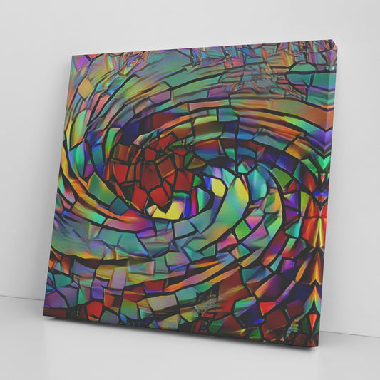 Mosaic Wall Decor, Fractal Whirlpool AI Art