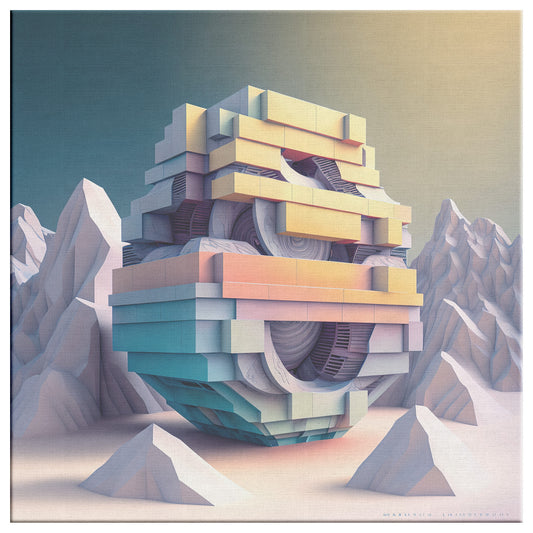 Origami Brutalist Concept Architecture, Abstract Geometric Architecture, Midjourney AI Art
