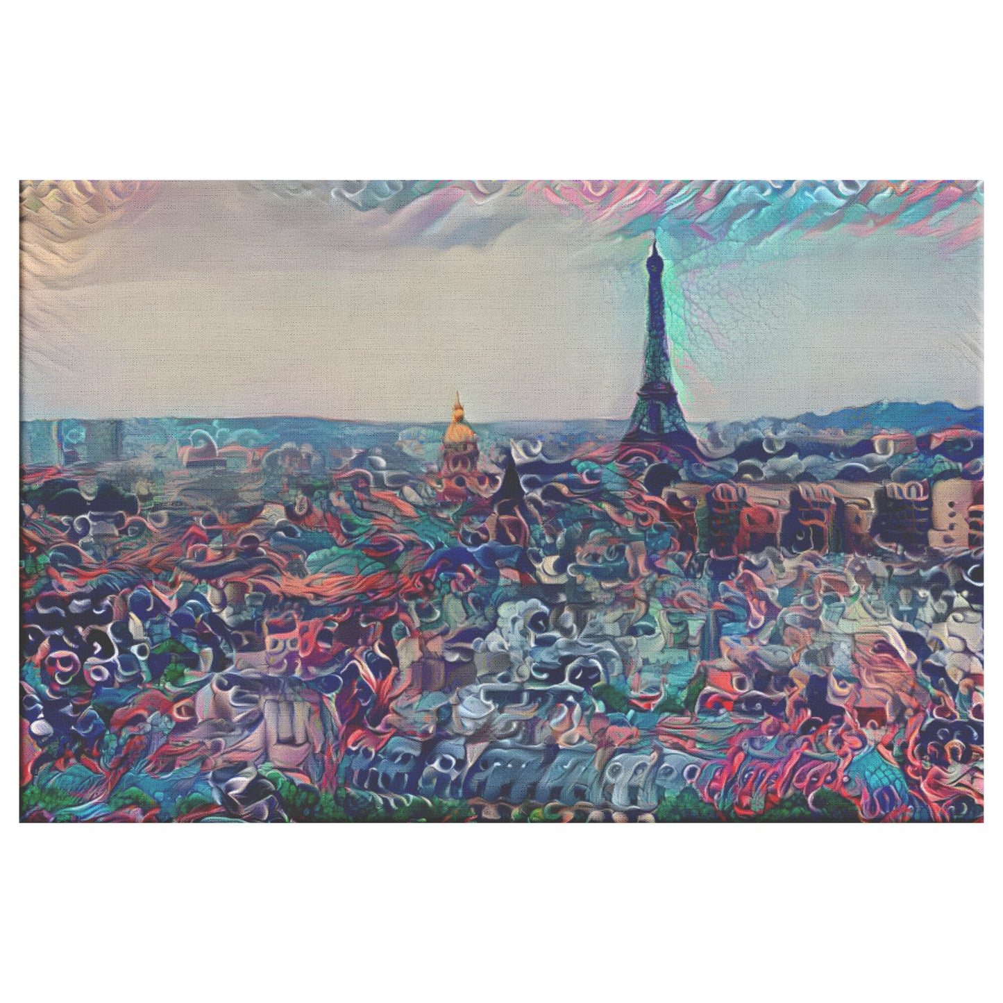 Paris Skyline Wall Art, Paris Painting, AI Art