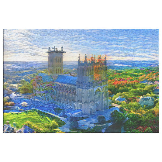 Pastel Painting of Washington National Cathedral, AI Art