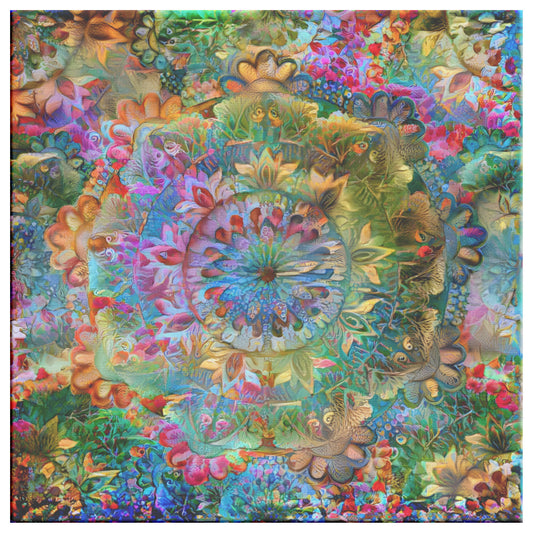Rainbow Flower Mandala Pattern, Mandala Art, AI Art
