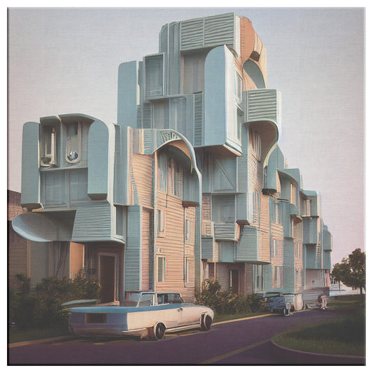 Retro Futuristic Architecture, Retro Futuristic Cityscape, Midjourney AI Art