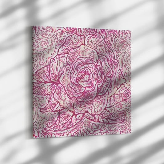 Rose Flower Abstract Print, Rose Pattern Wall Decor, AI Art