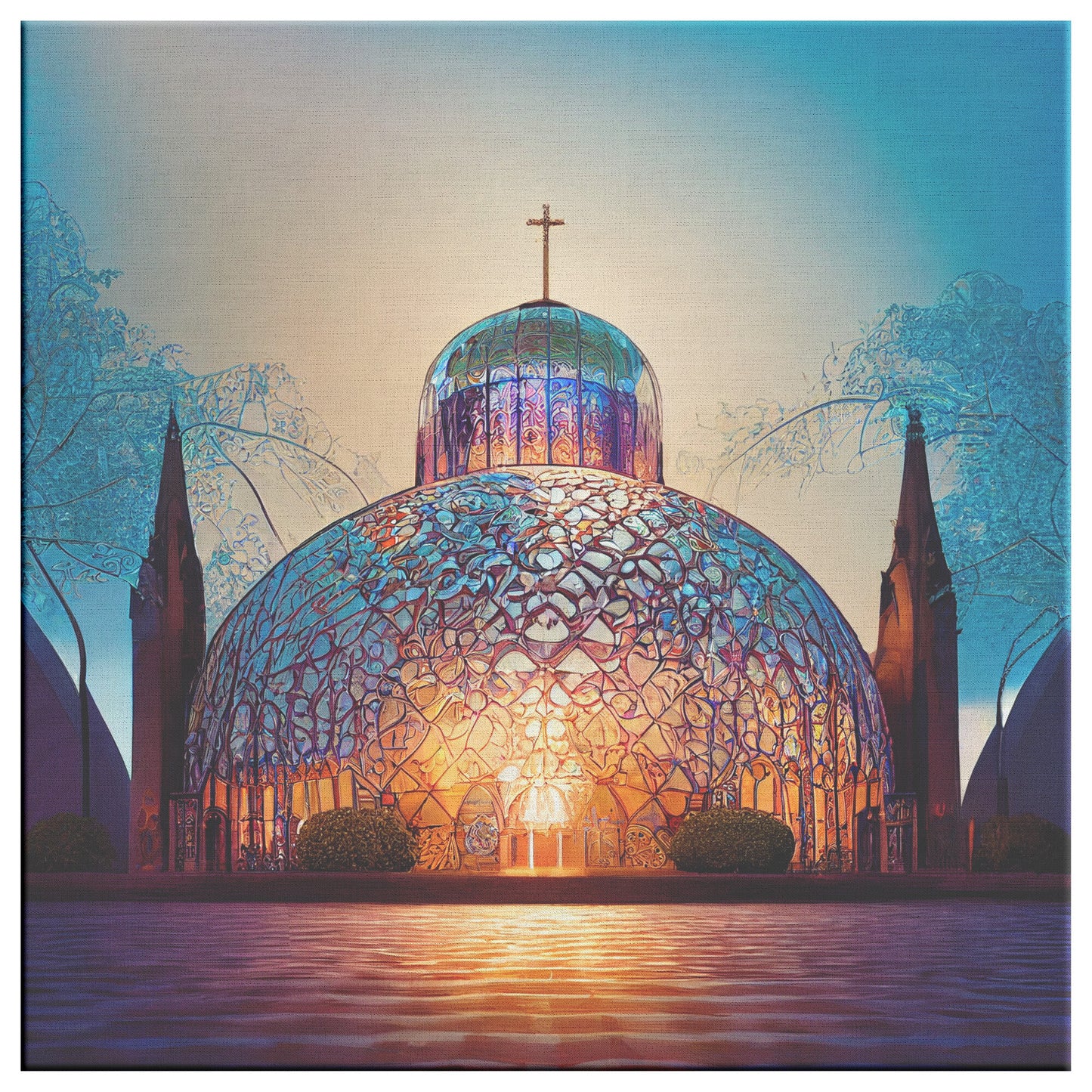Sci Fi Architecture, Sci Fi Cathedral Concept Art, Midjourney AI Art