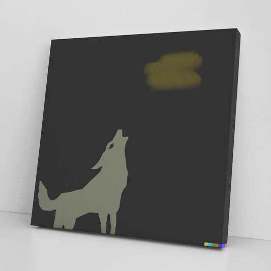 Silhouette of a Wolf: One-of-a-Kind, NFT-Backed, AI Generated Painting