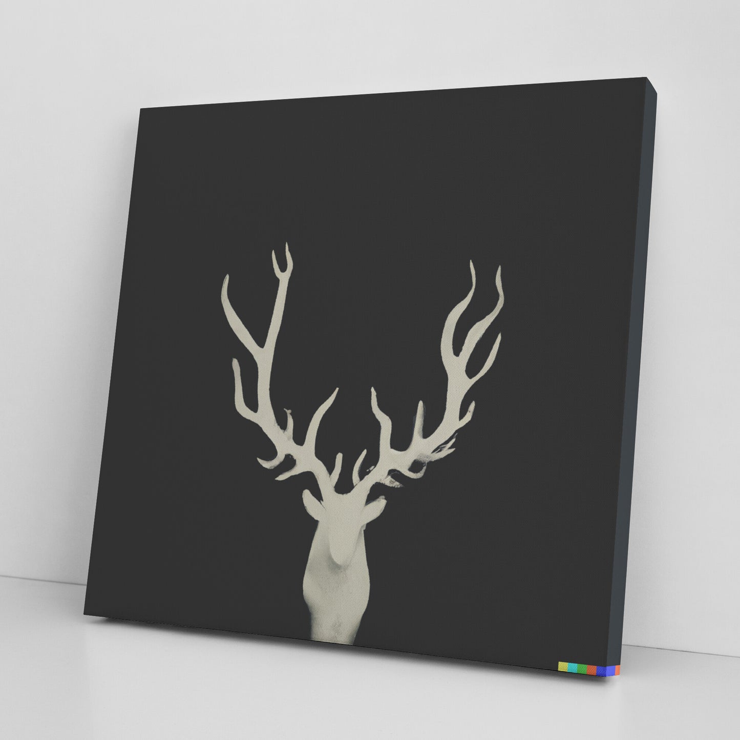 Silhouettes Series: AI Generated Minimalist Print of Deer Antlers