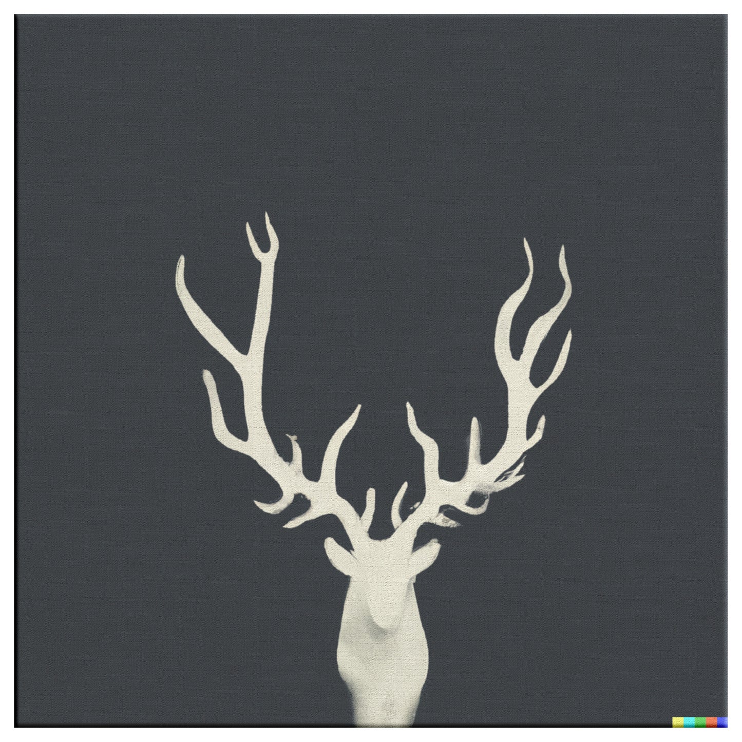 Silhouettes Series: AI Generated Minimalist Print of Deer Antlers