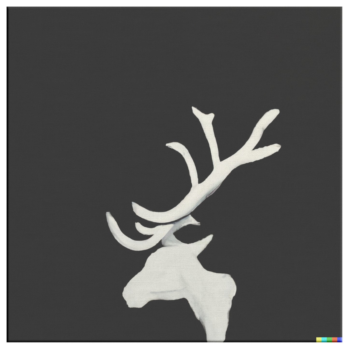 Silhouettes Series: Japandi Black and White Antlers Painting