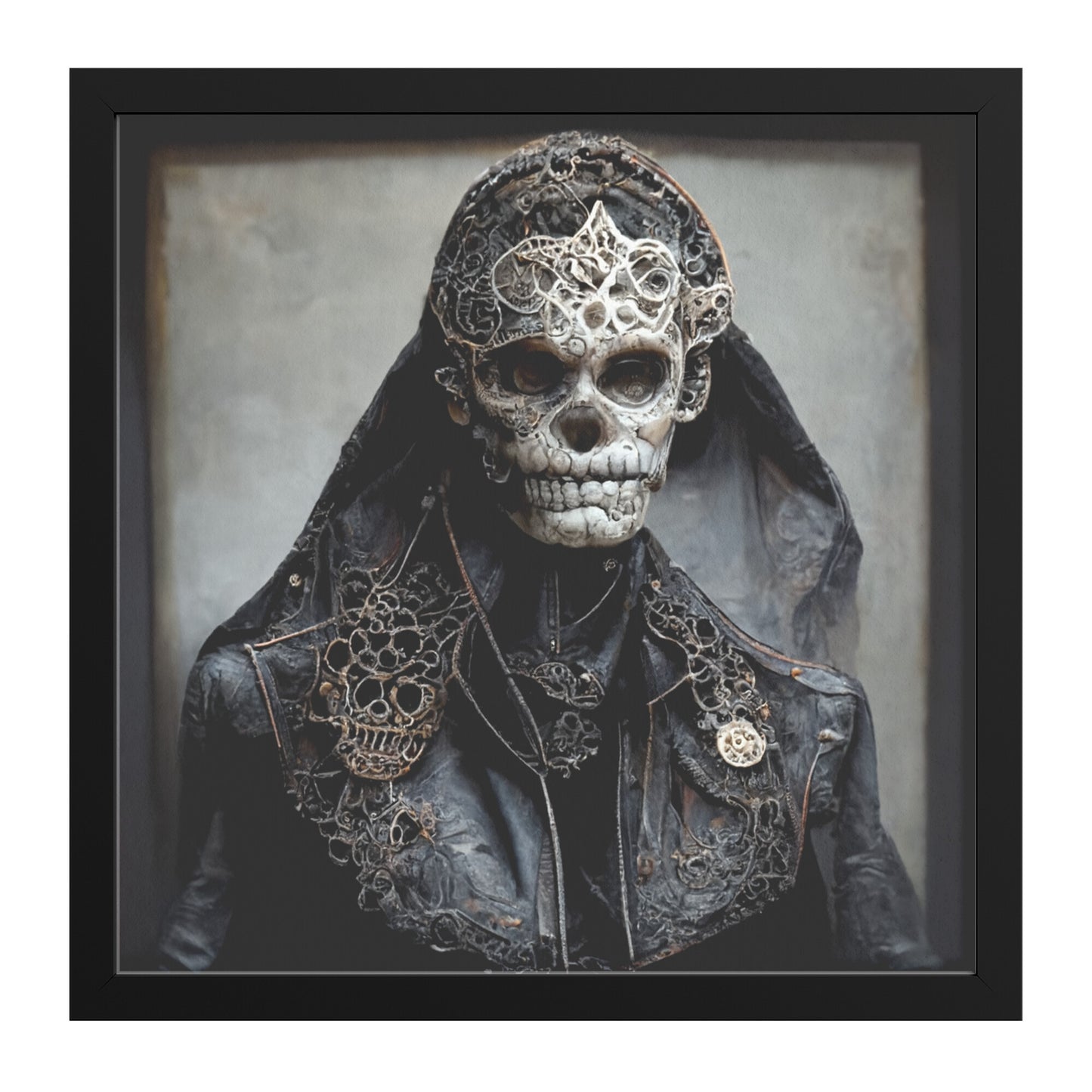 Skeleton Biker Art Halloween, Halloween Decor, Skeleton AI Art, Instant Download, Printable
