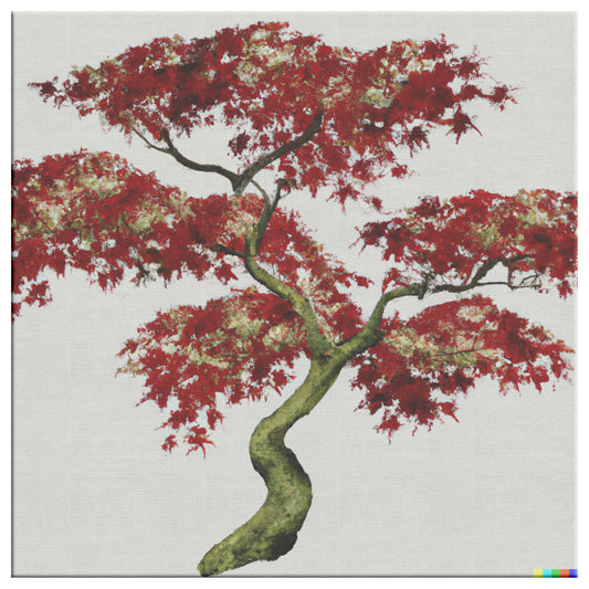 Sketch of a Japanese Maple Tree, DALL-E Art, Japanese Wall Decor