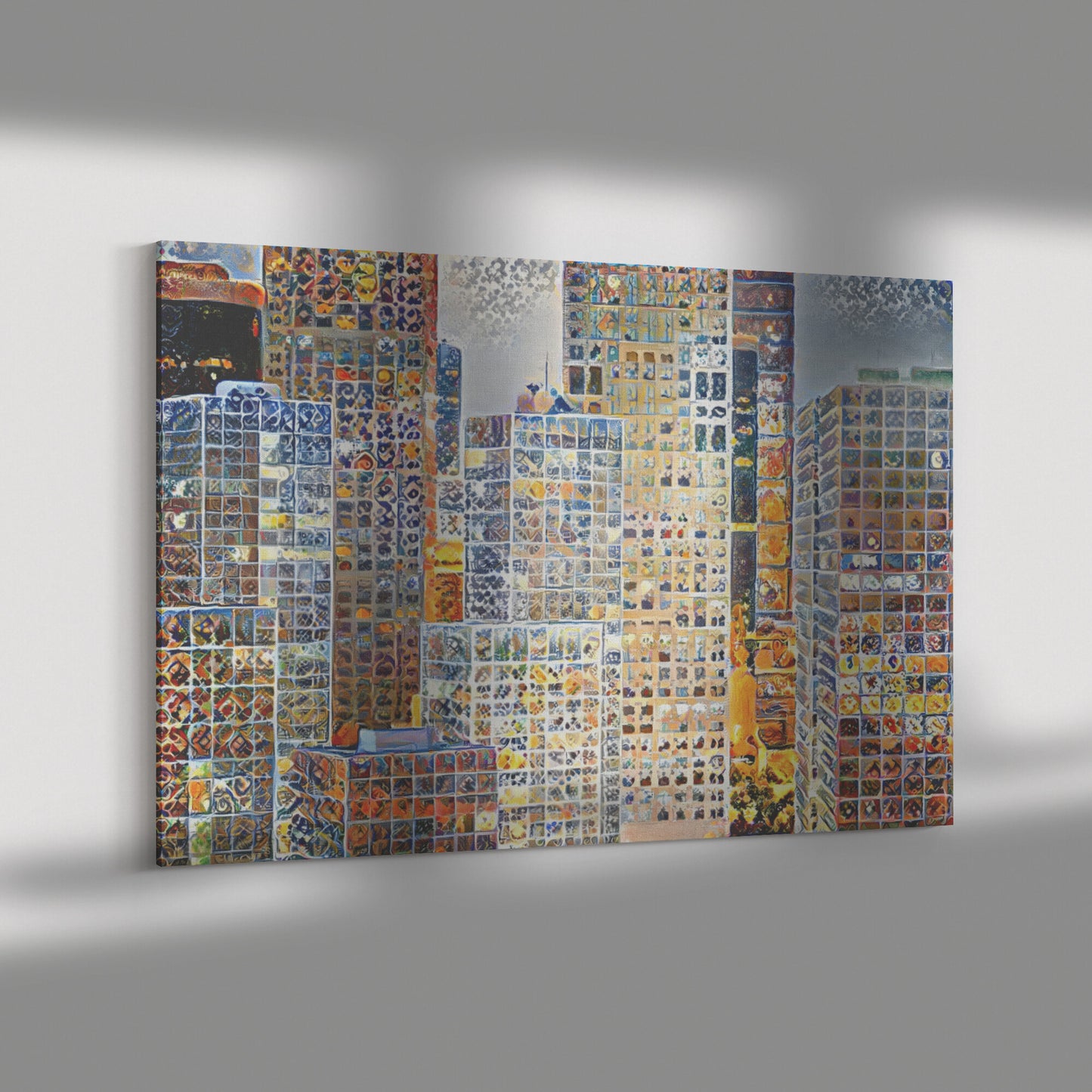 Skyscraper Mosaic, City Skyline Mosaic, AI Art