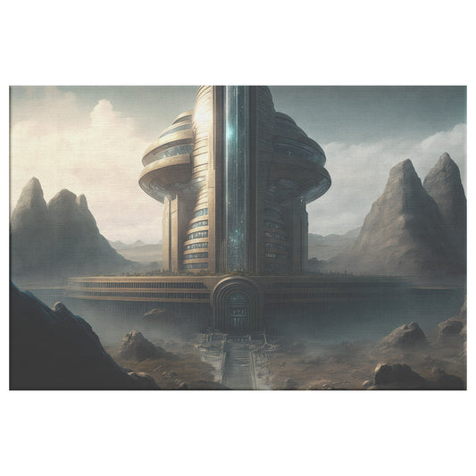 Space Frontier City, Sci Fi Desert Planet, Gothic Futurist Architecture, Midjourney AI Art