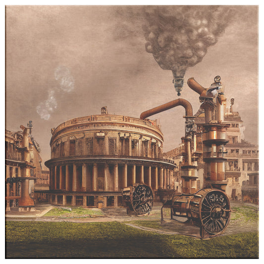 Steampunk Concept Art, Ancient Rome Cityscape, Fantasy Architecture