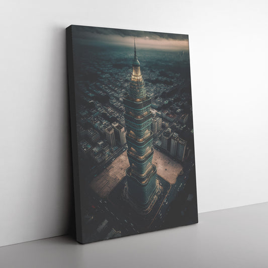 Taipei 101 Print, Futuristic Architecture, Midjourney AI Architecture, Taiwan Print