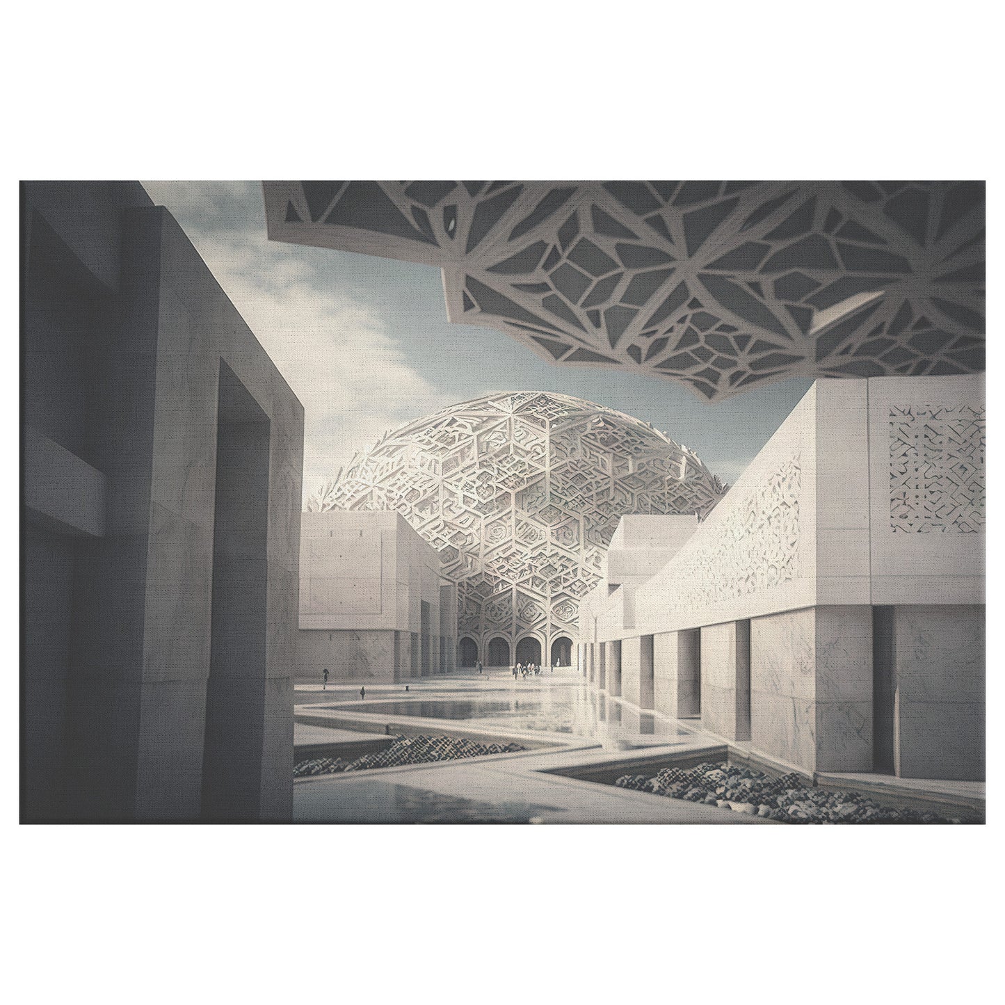 The Abu Dhabi Louvre, Futuristic Architecture, Midjourney AI Architecture