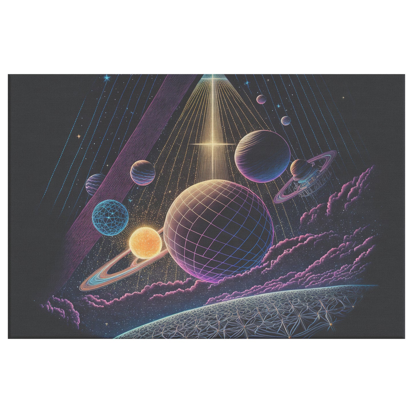 Vaporwave Retro Space Art, 80s Retro Space Print, Midjourney AI Art