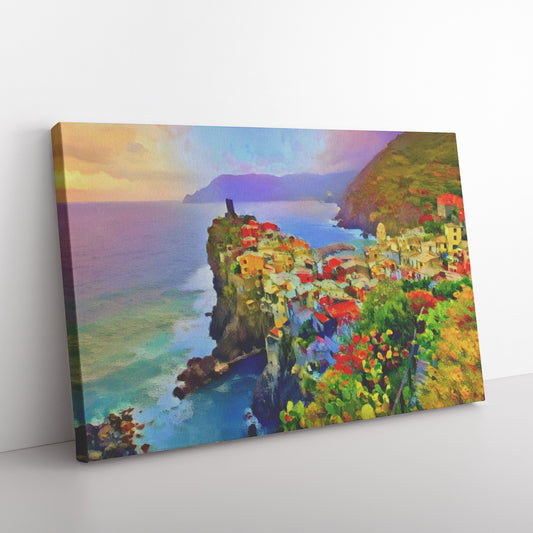Vernazza Impressionist Landscape, Cinque Terre Art, AI Art