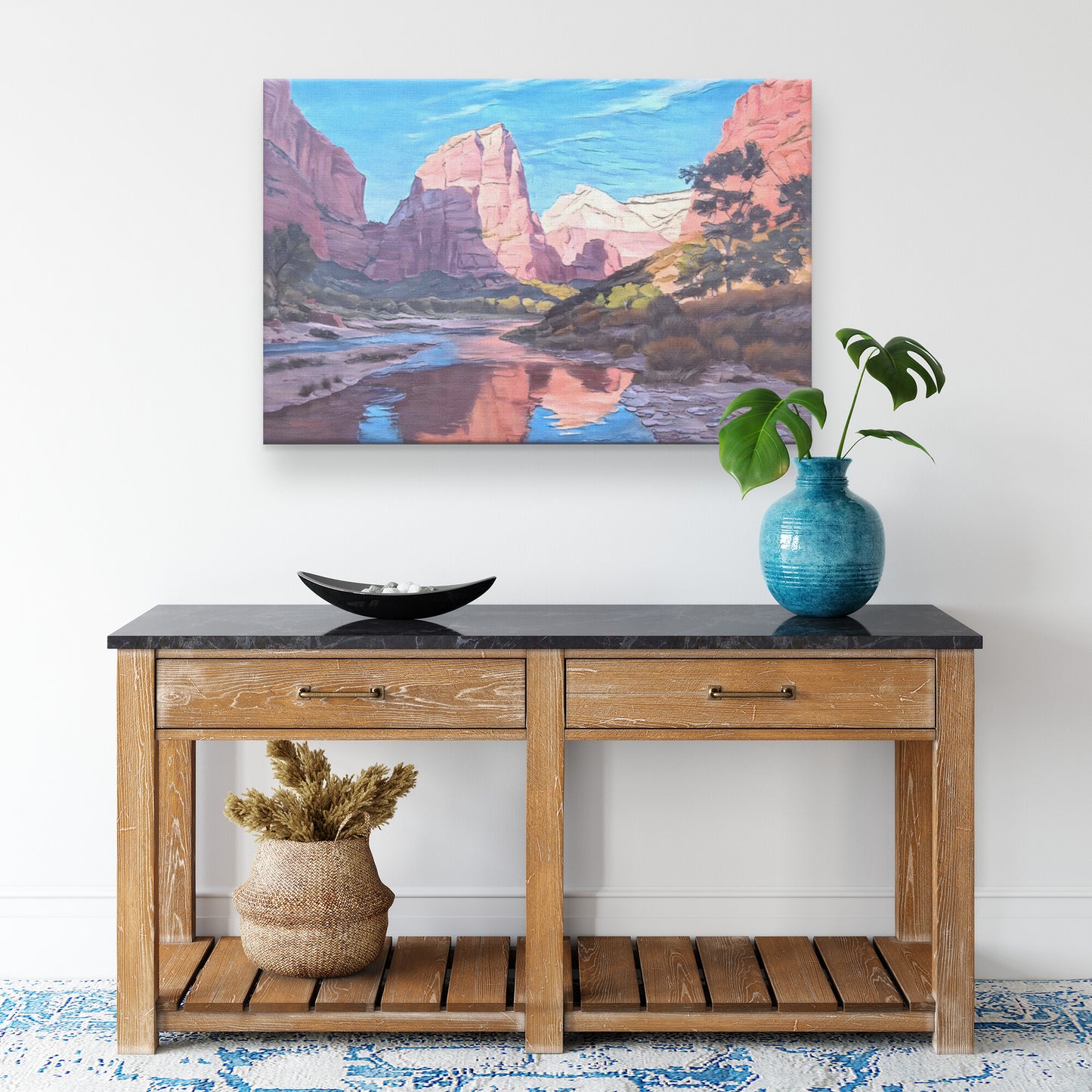 Western Landscape Oil Painting, Impressionist Painting of Angel's Landing