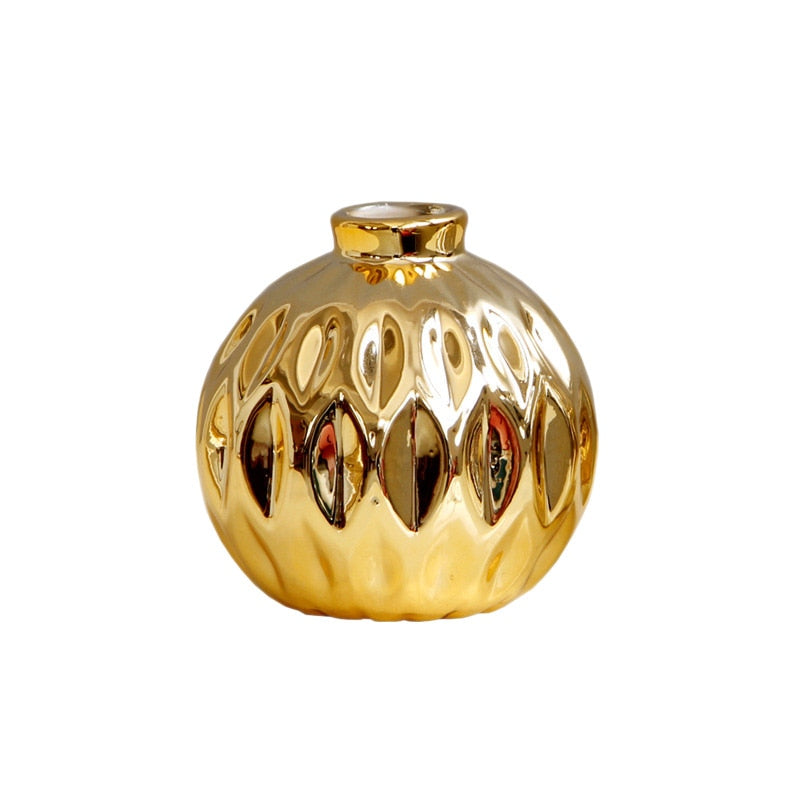Small Gold Ceramic Vase