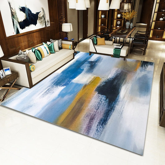 Abstract Blue Pattern Rug