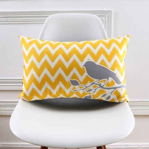 Yellow and Gray Pillow Cover