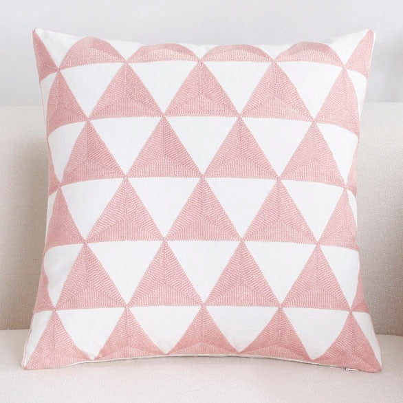 Mid Century Modern Soft Pink Geometric Pillow Cover