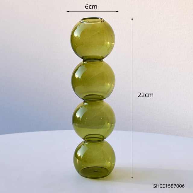 Mid Century Modern Crystal Ball Bubble Glass Vase