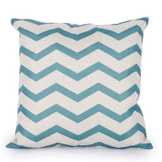 Blue and White Chevron Pillow Cover